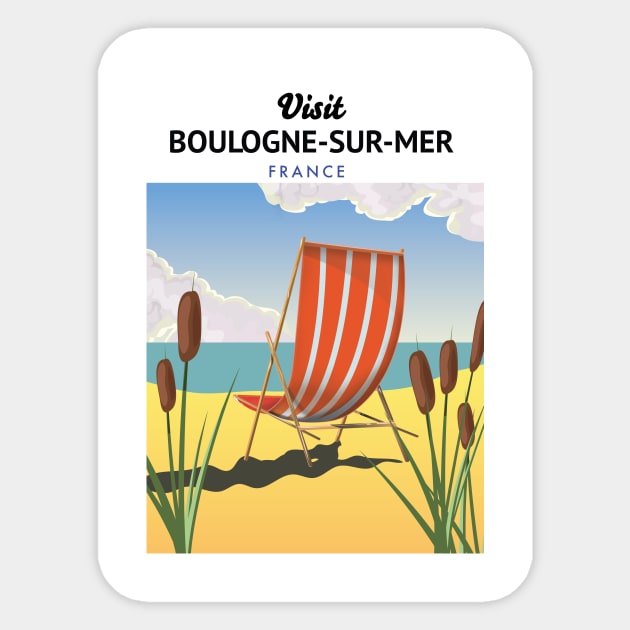 Boulogne-sur-Mer france travel poster Sticker by nickemporium1